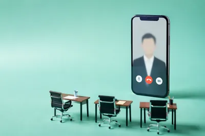 Remote Business Meeting on Smartphone Screen