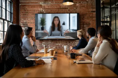 Modern Video Conference Business Meeting