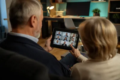 Senior Couple Joining Business Video Conference