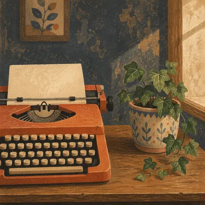 Vintage Typewriter Creative Writing Desk Scene