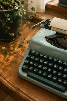 Vintage Typewriter on Wooden Desk
