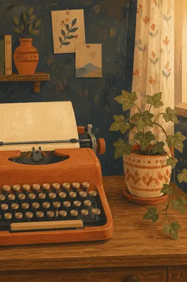 Vintage Typewriter Desk for Creative Writing