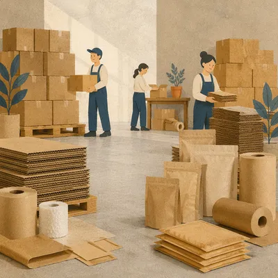 Minimalist Warehouse Logistics with Shipping Boxes