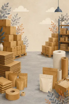 Minimalist Warehouse Logistics With Shipping Boxes