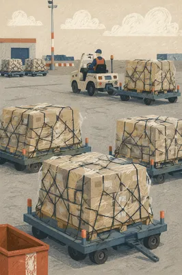 Busy Warehouse Yard With Shipping Boxes