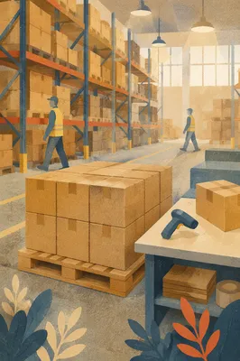 Modern Warehouse Shipping Boxes and Logistics