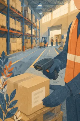 Modern Warehouse Logistics with Shipping Boxes