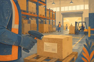 Organized Warehouse Logistics With Shipping Boxes