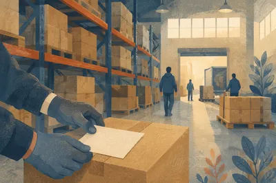 Morning Warehouse Shipping Boxes and Logistics