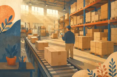 Modern Warehouse Shipping Boxes and Stewardship
