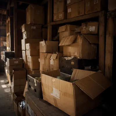 Cluttered Warehouse Shipping Boxes Corner