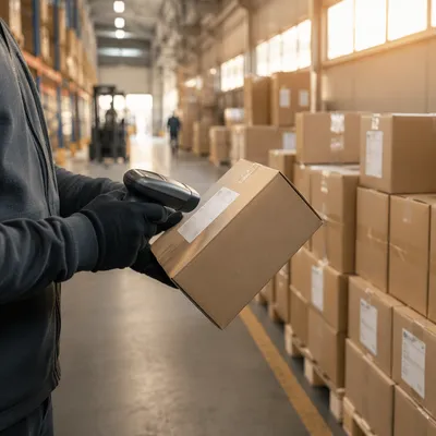 Modern Warehouse Logistics and Shipping Boxes