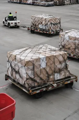 Busy Warehouse Yard with Shipping Boxes