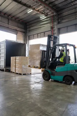 Warehouse Logistics With Shipping Boxes