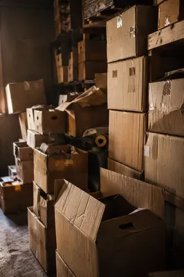 Cluttered Warehouse Shipping Boxes Corner