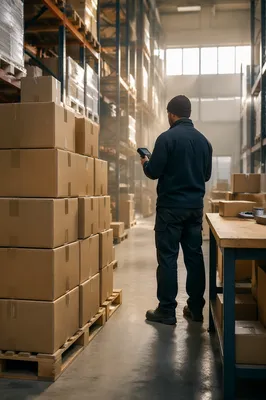 Orderly Warehouse Logistics With Shipping Boxes