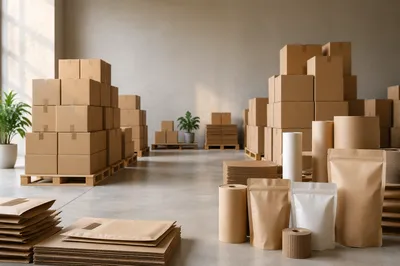 Minimalist Warehouse Logistics With Shipping Boxes