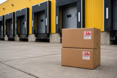 Cardboard Boxes at Warehouse Loading Dock