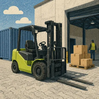 Forklift at Warehouse Loading Bay