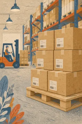 Warehouse Inventory Boxes on Pallet