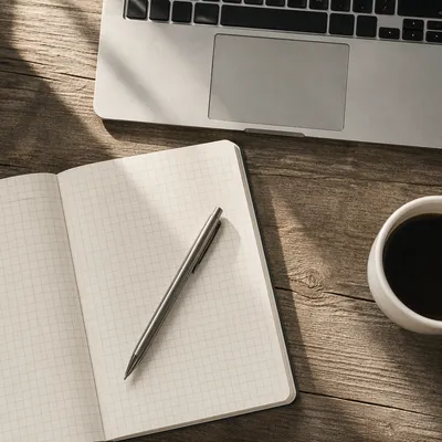 Morning Work From Home Desk Flat Lay