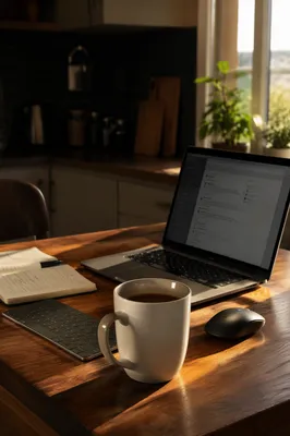 Warm Morning Work From Home Desk