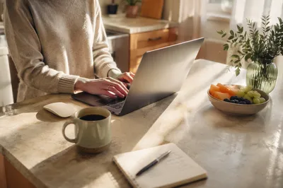 Calm Morning Work From Home Kitchen Desk