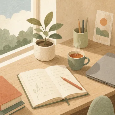 Minimal Zen Desk for Mindful Planning