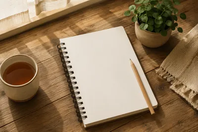 Minimal Zen Business Desk with Tea