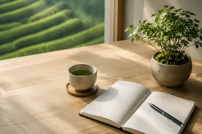 Minimal Tea Garden Business Workspace