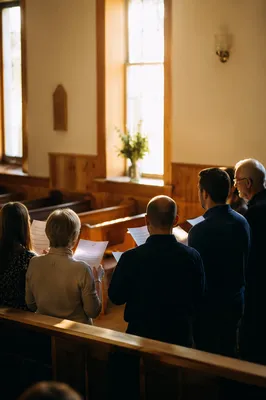 A Cappella Worship Harmony in Sunlit Chapel