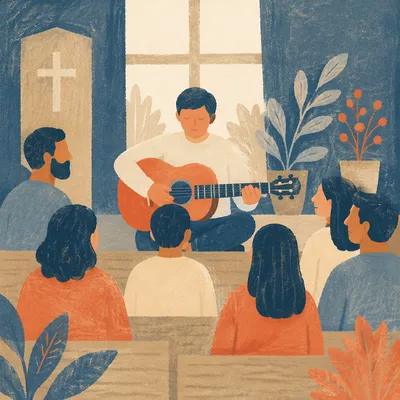 Acoustic Guitar Close-Up for Quiet Worship