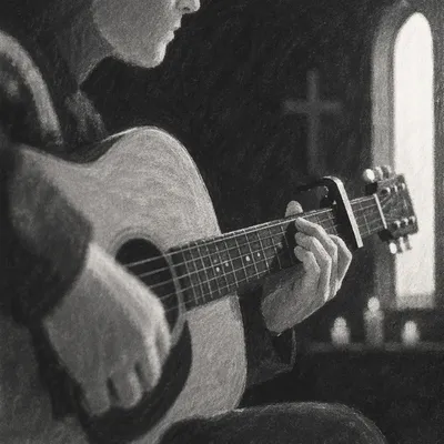 Acoustic Guitar Worship in Quiet Chapel