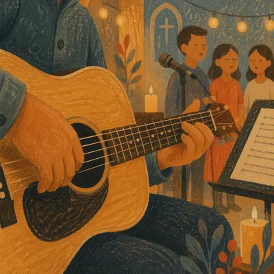 Acoustic Guitar Worship Close Up