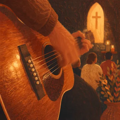 Acoustic Guitar Worship Close Up