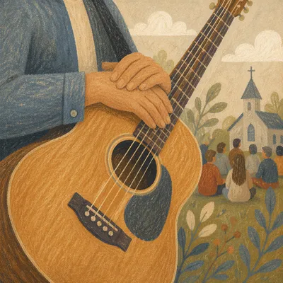 Acoustic Guitar Worship Close Up