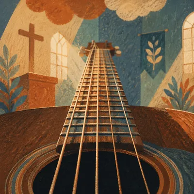 Acoustic Guitar Worship Close Up