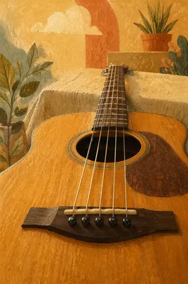 Acoustic Guitar Ready for Worship Gathering