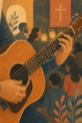 Acoustic Guitar Hands in Intimate Worship
