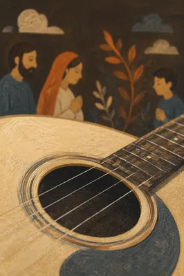 Acoustic Guitar Close-Up for Quiet Worship