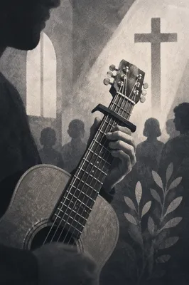 Acoustic Guitar Close-Up for Quiet Worship