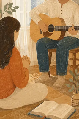 Acoustic Guitar Worship in Quiet Prayer