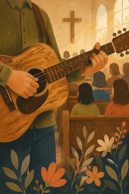 Acoustic Guitar Worship in Morning Church