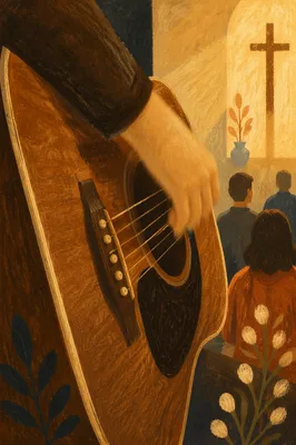 Acoustic Guitar Worship Close Up
