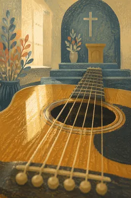 Intimate Acoustic Guitar Worship Close Up