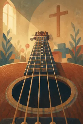 Acoustic Guitar Worship Close-Up