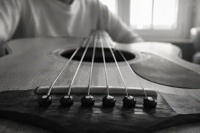 Intimate Acoustic Guitar Worship Close Up