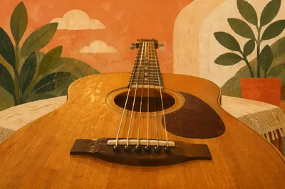 Acoustic Guitar Close Up for Worship Gathering