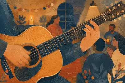 Acoustic Guitar Worship Close Up