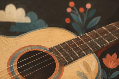 Acoustic Guitar Close Up for Worship